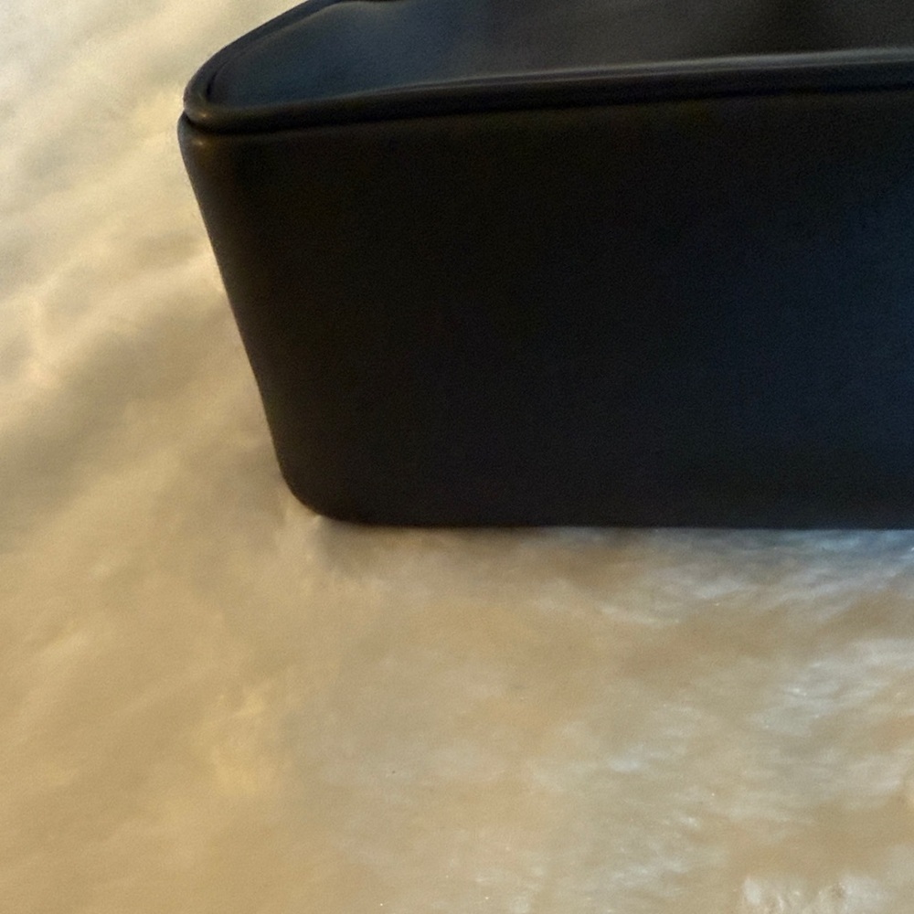 Black Leather Shoulder Bag with Silver Hardware - Picture 11 of 15